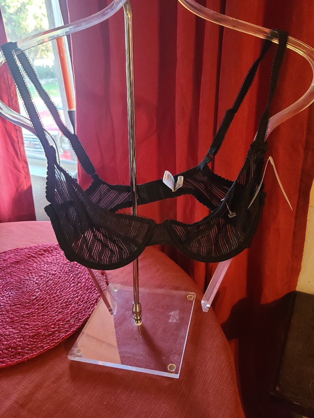 VTG NWT Bamboo Marie Helene Miller 1990's Black Bra 34C Style 682-204